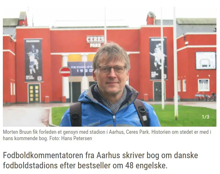 morten bruun foran Ceres Park Århus Stadion